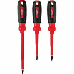 Milwaukee Tool - Screwdriver Sets Screwdriver Types Included: Slotted Number of Pieces: 3 - Americas Industrial Supply
