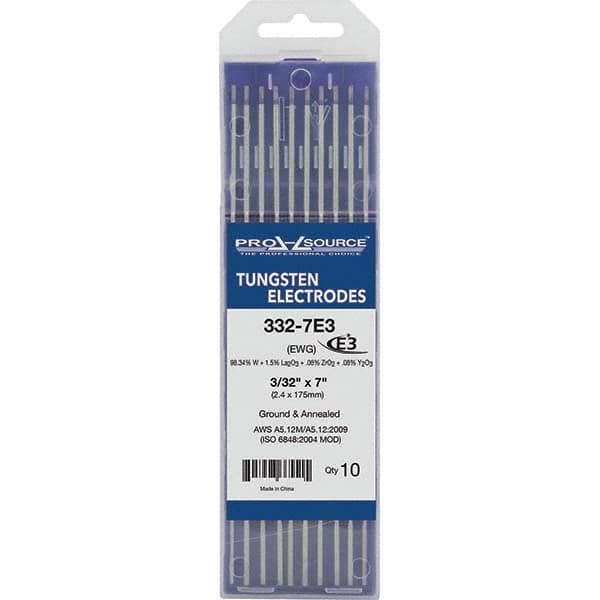 PRO-SOURCE - Tungsten Electrodes Type: E3 Diameter (Inch): 3/32 - Americas Industrial Supply