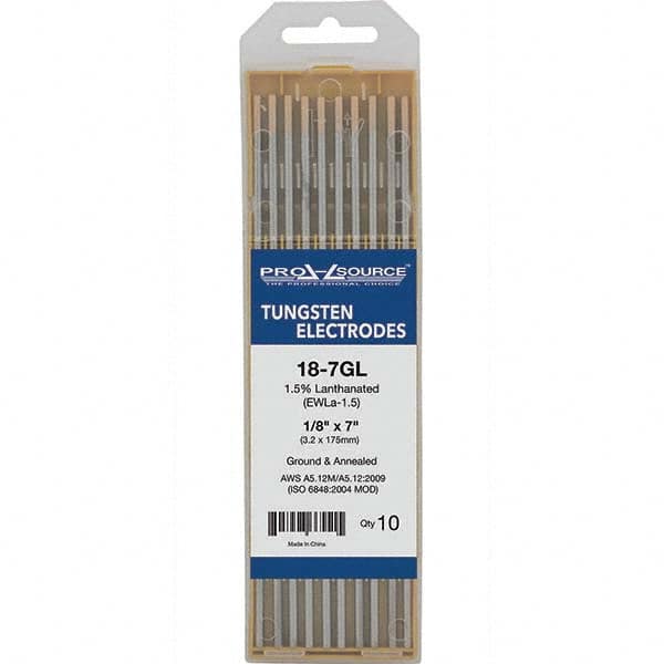 PRO-SOURCE - Tungsten Electrodes Type: 1.5% Lanthanated Diameter (Inch): 1/8 - Americas Industrial Supply