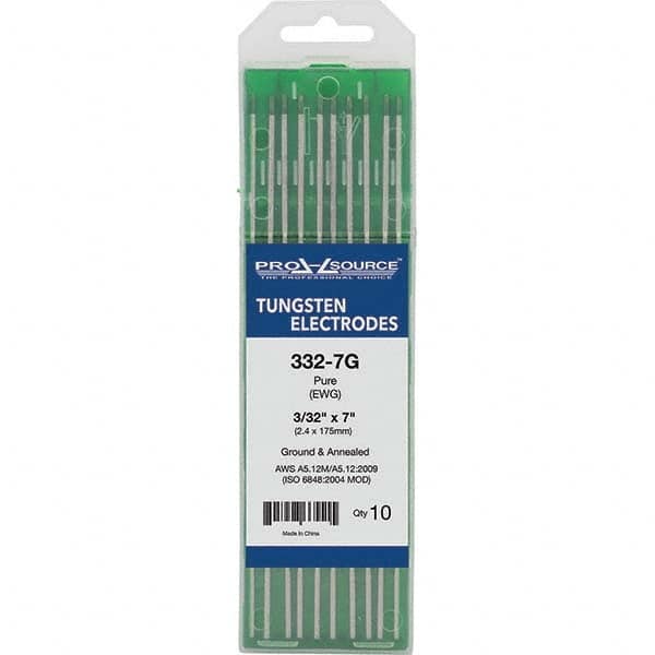 PRO-SOURCE - Tungsten Electrodes Type: Pure Diameter (Inch): 3/32 - Americas Industrial Supply