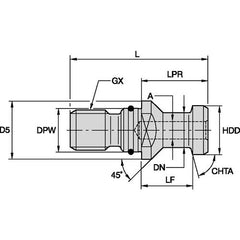 RK50DVBM PULL STUD SK50 DIN69872B O-RING - Americas Industrial Supply