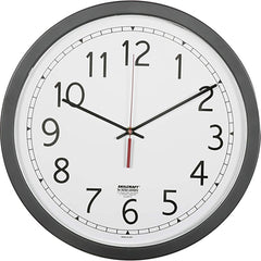 Ability One - Wall Clocks; Type: Dial ; Display Type: Analog ; Power Source: (1) AA Battery ; Face Color: White ; Case Color: Black ; Face Diameter: 16-1/2 (Inch) - Exact Industrial Supply