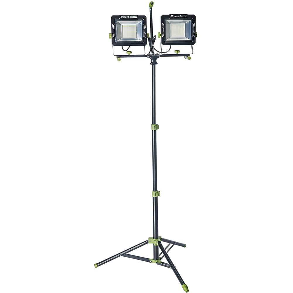 PowerSmith - 200 Watt Floor Tripod Twin Angle Electric Portable LED Light - Exact Industrial Supply