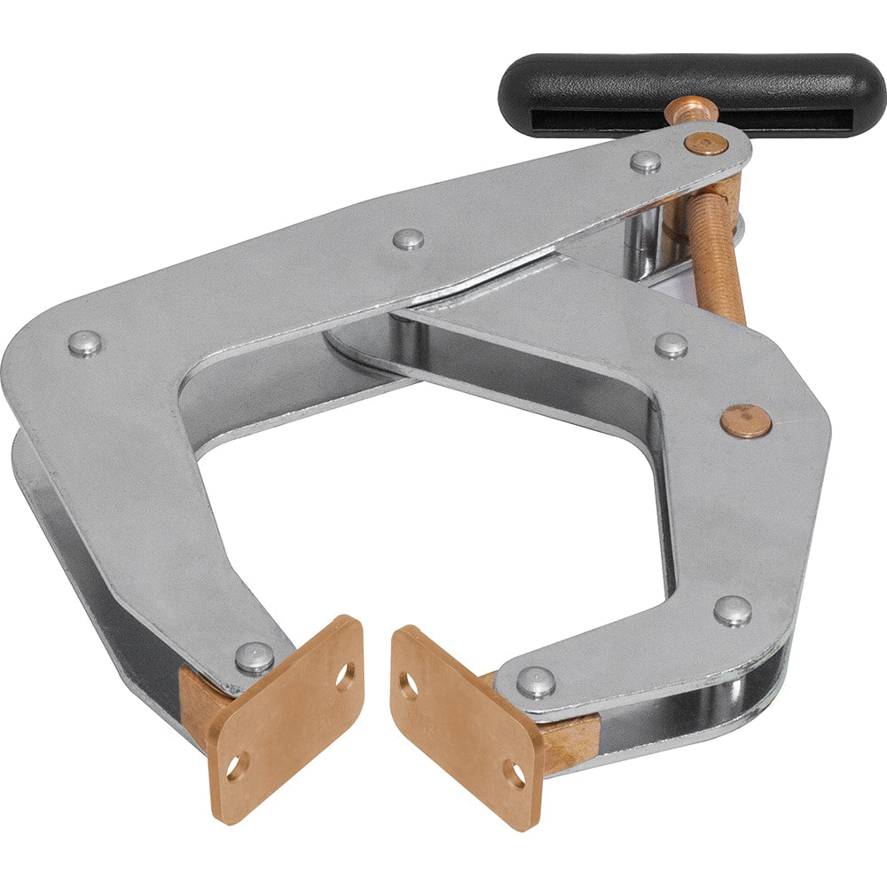 Kant Twist - Cantilever Clamps; Handle Style: Round Handle ; Maximum Opening Capacity (Inch): 6 ; Open Throat Depth (Inch): 5 ; Closed Throat Depth (Inch): 5 ; Jaw Material: Copper Plated Steel ; Load Capacity (Lb.): 2000.000 - Exact Industrial Supply