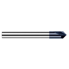 Chamfer Cutters - 0.5000″ (1/2″) Shank Diameter × 30° per side Carbide Pointed Chamfer Cutter, 2 Flutes, AlTiN Coated