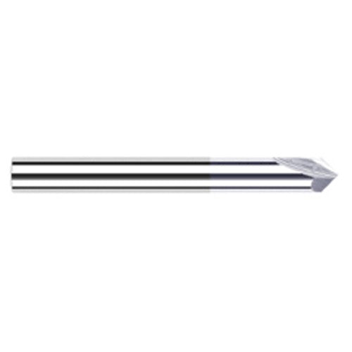 Chamfer Cutters - 0.2500″ (1/4″) Shank Diameter × 45° per side Carbide Pointed Chamfer Cutter, 2 Flutes, TiB2 Coated