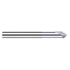 Chamfer Cutters - 0.2500″ (1/4″) Shank Diameter × 15° per side Carbide Pointed Chamfer Cutter, 2 Flutes, TiB2 Coated