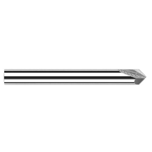 Chamfer Cutters - 0.5000″ (1/2″) Shank Diameter × 15° per side Carbide Pointed Chamfer Cutter, 2 Flutes