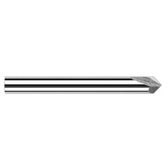 Chamfer Cutters - 0.5000″ (1/2″) Shank Diameter × 22.5° per side Carbide Pointed Chamfer Cutter, 2 Flutes