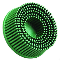 Scotch-Brite Roloc Bristle Disc RD-ZB 50 TR Green 3″ × 5/8″ Tapered - Americas Industrial Supply