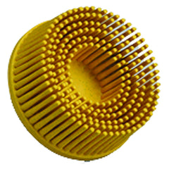 Scotch-Brite Roloc Bristle Disc RD-ZB 80 TR Yellow 2″ × 5/8″ Tapered - Americas Industrial Supply