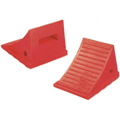 Checkers - 1 2-Piece 7-1/2" Wide x 6-1/2" High x 8-1/4" Deep Polyurethane Wheel Chock - Americas Industrial Supply