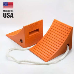 Checkers - 1 2-Piece 8" Wide x 8-1/4" High x 11-1/4" Deep Polyurethane Wheel Chock - Americas Industrial Supply