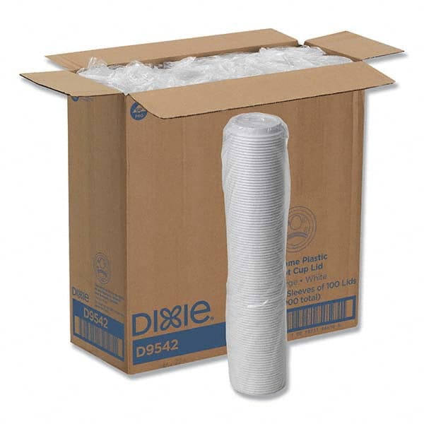 Dixie - Reclosable Lids for 12 and 16 oz Hot Cups, White, 100 Lids/Pack, 10 Packs/Carton - Americas Industrial Supply