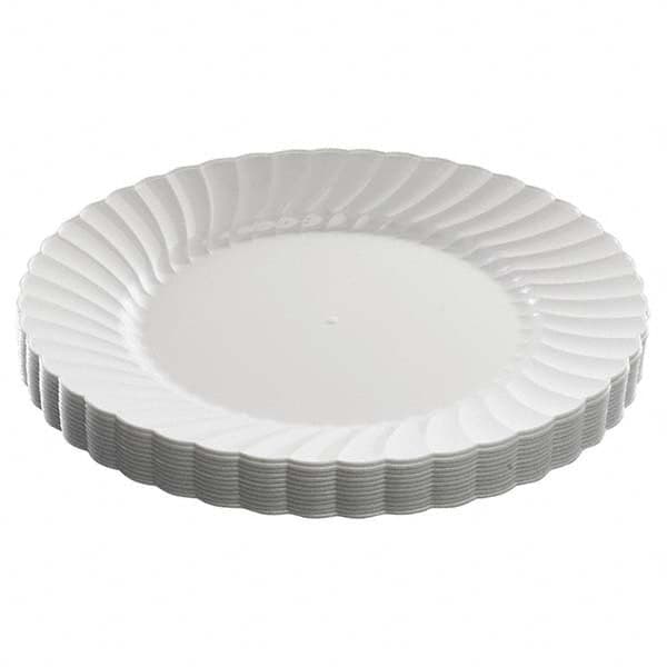 WNA - Classicware Plastic Dinnerware, Plates, Plastic, White, 9in, 12/Bag, 15/Carton - Americas Industrial Supply