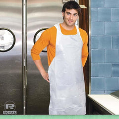 Royal Paper - Disposable & Chemical Resistant Aprons Garment Style: Bib Apron Garment Type: NonChemical Resistant - Americas Industrial Supply