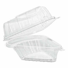 DART - Showtime Clear Hinged Containers, Pie Wedge, 6 2/3 oz, Plastic, 125/PK, 2 PK/CT - Americas Industrial Supply