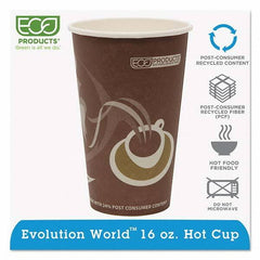 ECO PRODUCTS - Evolution World 24% Recycled Content Hot Cups - 16 oz, 50/PK, 20 PK/CT - Americas Industrial Supply