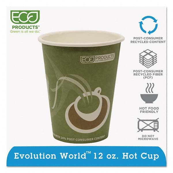 ECO PRODUCTS - Evolution World 24% Recycled Content Hot Cups - 12 oz, 50/PK, 20 PK/CT - Americas Industrial Supply