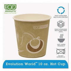 ECO PRODUCTS - Evolution World 24% Recycled Content Hot Cups - 10 oz, 50/PK, 20 PK/CT - Americas Industrial Supply