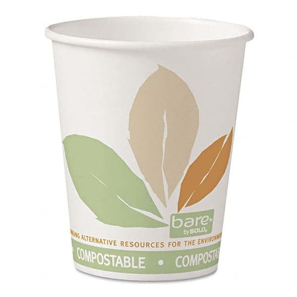 DART - Bare by Solo Eco-Forward PLA Paper Hot Cups, 10 oz, Leaf Design, 50/Bag, 20 Bags/Ct - Americas Industrial Supply