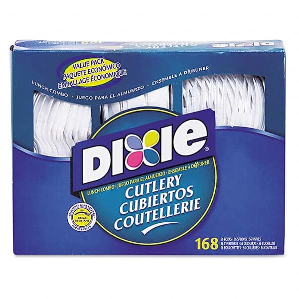 Dixie - Combo Pack, Tray/Plastic Utensils, 56 Forks, 56 Knives, 56 Spoons, 6 Packs - Americas Industrial Supply