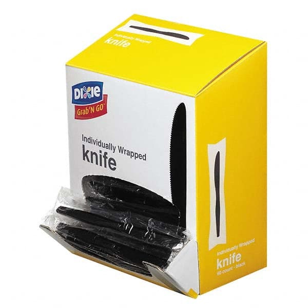 Dixie - Grab\x92N Go Wrapped Cutlery, Knives, Black, 90/Box, 6 Box/Carton - Americas Industrial Supply