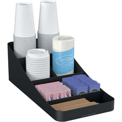 Mind Reader - Condiments & Dispensers Breakroom Accessory Type: Condiment Dispenser Breakroom Accessory Description: Trove Seven-Compartment Coffee Condiment Organizer - Americas Industrial Supply