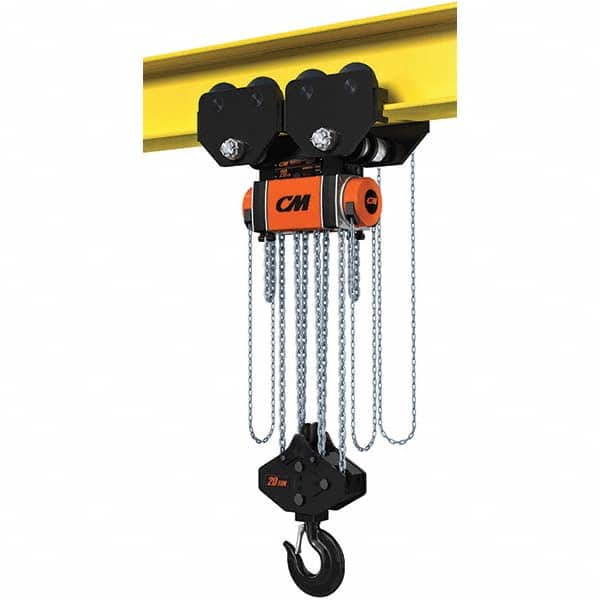 CM - 44,092 Lb Capacity, 10' Lift Height, Manual Chain Hoist - Americas Industrial Supply