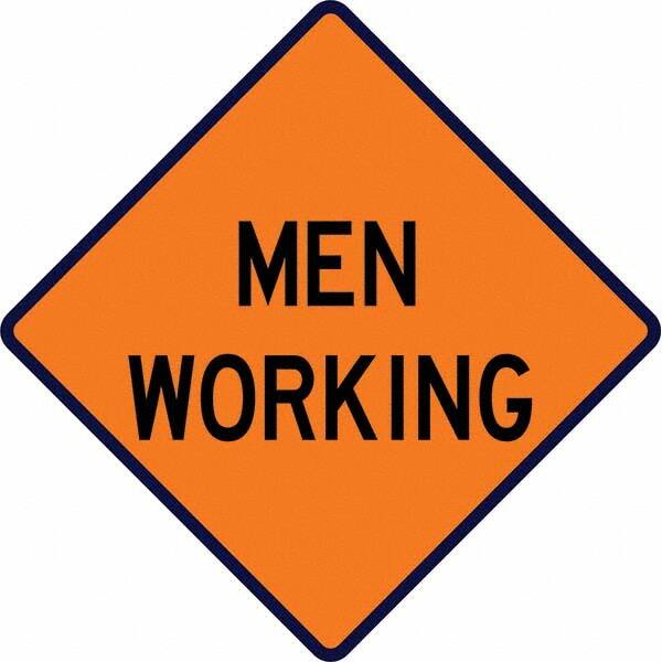 VizCon - "Men Working," 36" Wide x 36" High Vinyl Construction Roadway Sign - Americas Industrial Supply