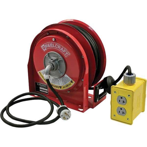 Reelcraft - Cord & Cable Reels End Type: Quad Outlet Cable Length (Feet): 30 - Americas Industrial Supply