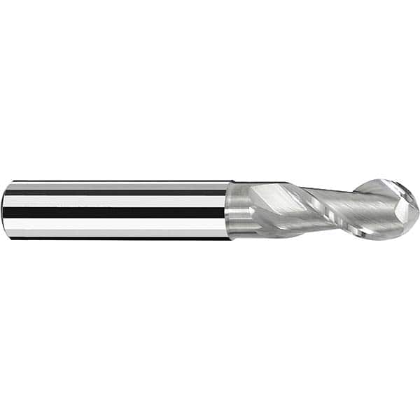 Fraisa - 1/8" Diam, 2-1/4" LOC, 2 Flute Solid Carbide Ball End Mill - Exact Industrial Supply
