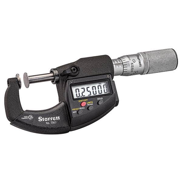 Starrett - Disc Micrometers Operation Type: Electronic Minimum Measurement (mm): 0 - Americas Industrial Supply