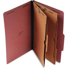 UNIVERSAL - File Folders, Expansion Folders & Hanging Files Folder/File Type: Classification Folders with Tob Tab Fastener Color: Red - Americas Industrial Supply