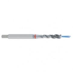 M8x1.25 6H 3-Flute Cobalt Red Ring Semi-Bottoming 40 degree Spiral Flute Tap-Bright - Americas Industrial Supply