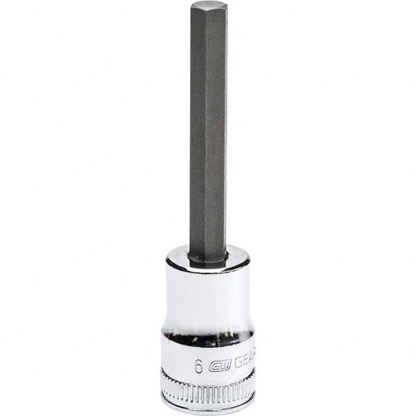 Hand Hex Bit Socket: 3/8″ Drive, 6 mm Hex 2.8″ OAL, 2.05″ Bit Length