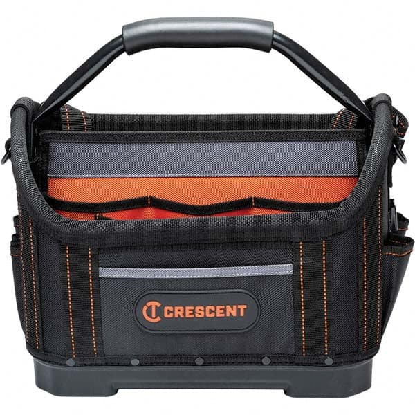 Crescent - 25 Pocket, Polyester, Black/Orange Open Top Tool Bag - Americas Industrial Supply