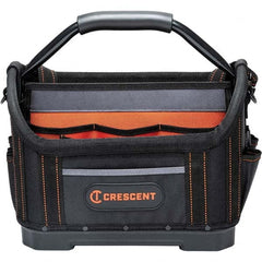 Crescent - 25 Pocket, Polyester, Black/Orange Open Top Tool Bag - Americas Industrial Supply