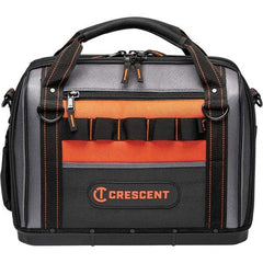 Crescent - 32 Pocket, Polyester, Black/Orange Closed Top Tool Bag - Americas Industrial Supply