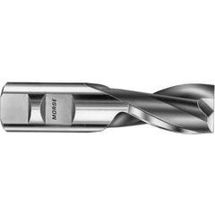 1-1/2 Dia. x 4-1/2 Overall Length 2-Flute Square End High Speed Steel SE End Mill-Round Shank-Center Cutting -TiN - Americas Industrial Supply