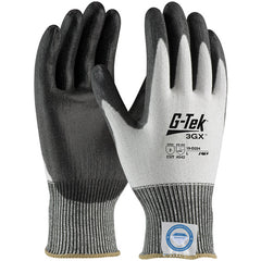 ‎19-D324/XL Coated Gloves - G-Tek 3GX Dyneema Diamond - 13G White Shell - Black PU Smooth Grip - A2 - Exact Industrial Supply