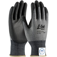 ‎19-D326/XXL Coated Gloves - G-Tek 3GX Dyneema Diamond - 13G Gray Shell - Black PU Smooth Grip - A3 - Exact Industrial Supply