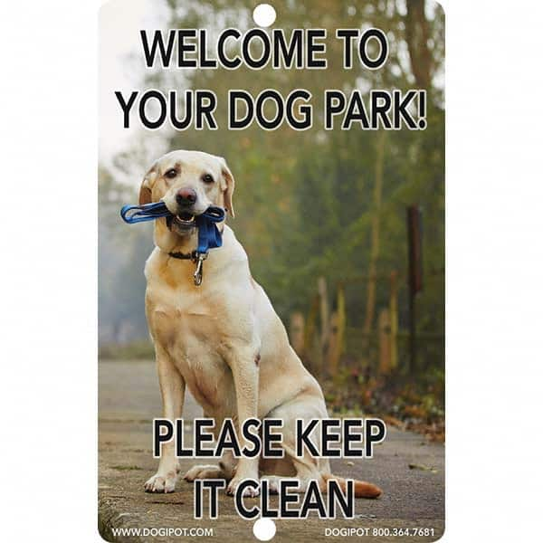 DOGIPOT - Pet Waste Station Accessories Type: Reflective Pet Sign Material: Aluminum - Americas Industrial Supply