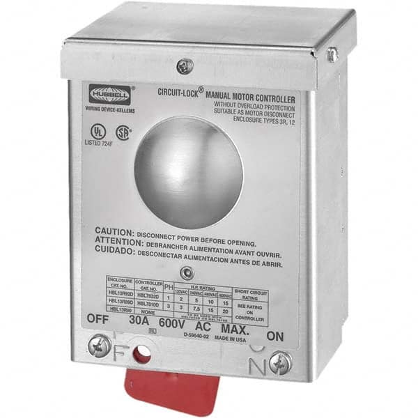 Cam & Disconnect Switches; Enclosure Type: Enclosed; Fused: Non-Fused; Horsepower: 3 - 20; Number of Phases: 3; Amperage: 30 A; Contact Form: 3PST; Voltage: 600 V ac; Horsepower at 1 Phase: 3 @ 120 V; Horsepower at 3 Phase: 60 @ 600 V; Number of Poles: 3;