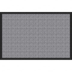 Entrance Mat: 3' Long, 2' Wide, Polypropylene Surface Indoor & Outdoor, Medium-Duty Traffic, Rubber Base, Gray