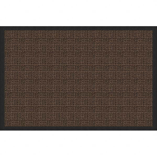 Entrance Mat: 6' Long, 4' Wide, Olefin Surface Indoor & Outdoor, Medium-Duty Traffic, Rubber Base, Brown