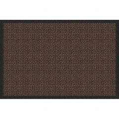 Entrance Mat: 5' Long, 3' Wide, Olefin Surface Indoor & Outdoor, Medium-Duty Traffic, Rubber Base, Brown