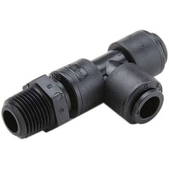 Parker - Plastic Push-To-Connect Tube Fittings Type: Male Swivel Run Tee Tube Outside Diameter (Inch): 1/4 - Americas Industrial Supply