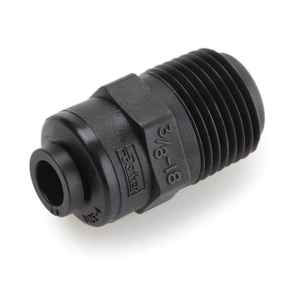 Parker - Plastic Push-To-Connect Tube Fittings Type: Male Connector Tube Outside Diameter (Inch): 3/8 - Americas Industrial Supply