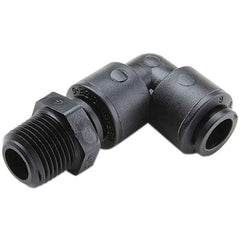 Parker - Plastic Push-To-Connect Tube Fittings Type: Male Swivel Elbow Tube Outside Diameter (Inch): 1/4 - Americas Industrial Supply